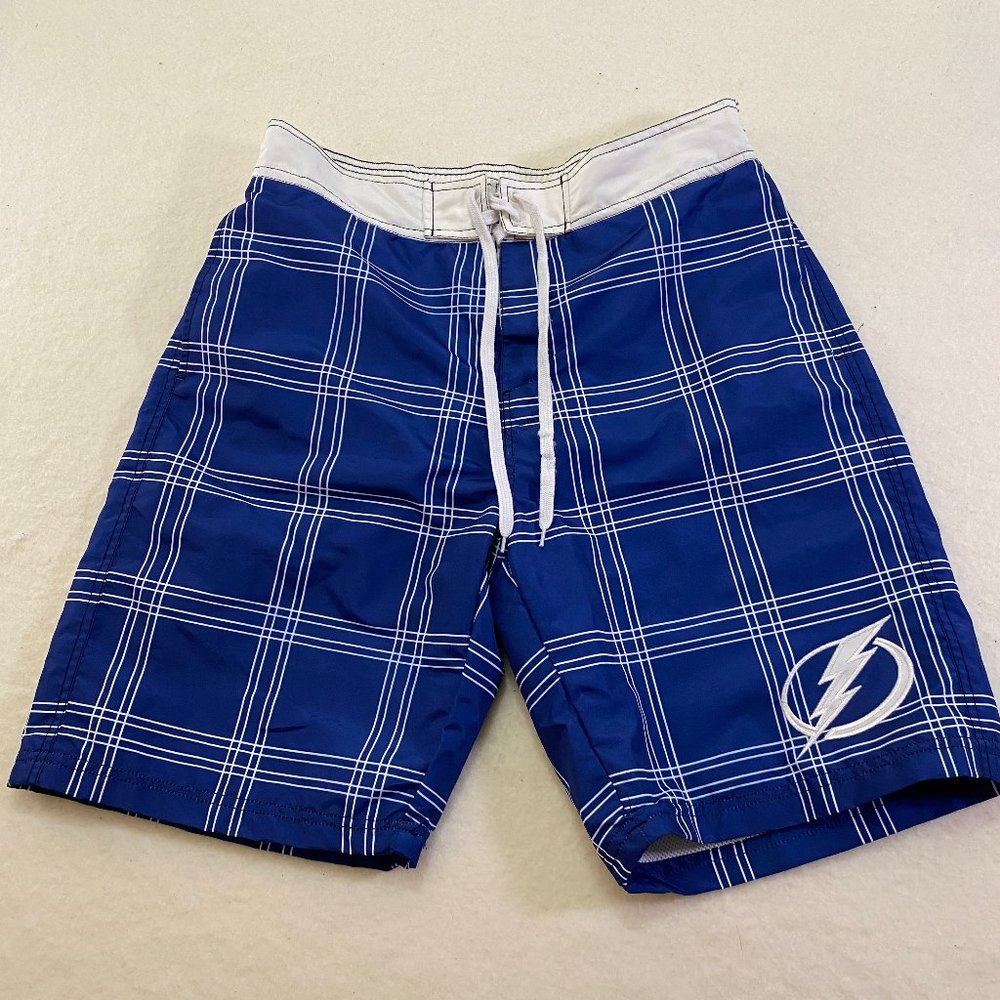 NHL Sports By Carl Banks Tampa Bay Mens Swim Surf Trunks Blue Size M